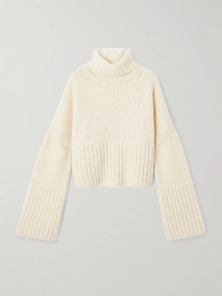  Sasuphi - Teddy Cropped Cashmere, Alpaca And Silk-blend Sweater - Ivory 