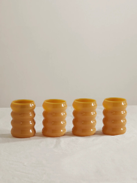  Sophie Lou Jacobsen - Ripple Set Of Four Glasses - Yellow 