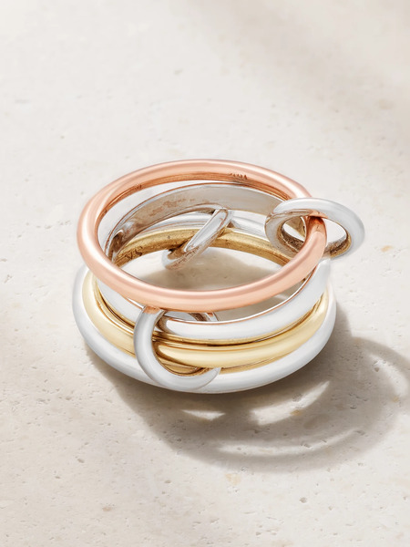  Spinelli Kilcollin - Hyacinth Set Of Four 18-karat Yellow And Rose Gold And Sterling Silver Rings - 6 