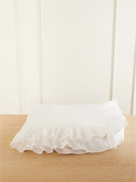 Tekla - Elodie Ruffled Organic Cotton-percale Queen Duvet Cover - White 