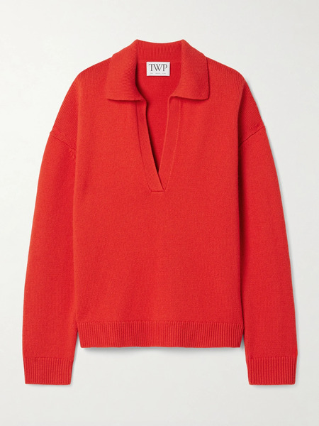  Twp - Cashmere Polo Sweater - Red 