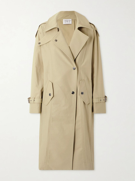  Twp - Long Bogie Cotton-blend Gabardine Coat - Beige 