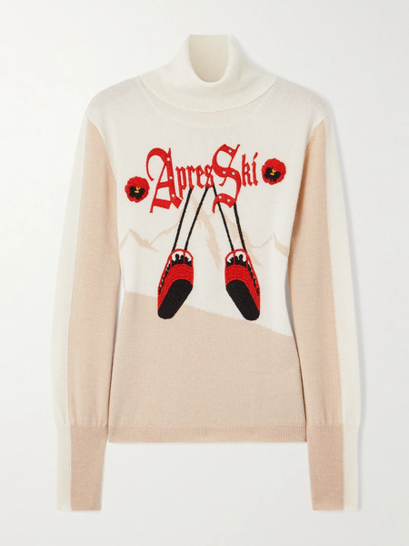  We Norwegians - + Markarian Aprés Ski Embroidered Jacquard-knit Wool And Cashmere-blend Turtleneck Sweater - Cream 