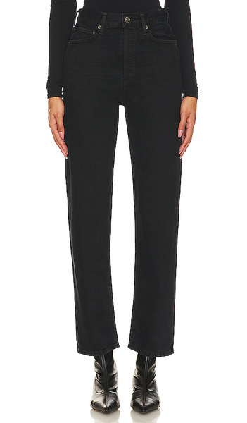  Agolde Jean Droit Taille Haute 90s Pinch Waist En Black. Taille 24. Also En 25, 26, 27, 28, 29, 30, 31, 32, 33, 34. 