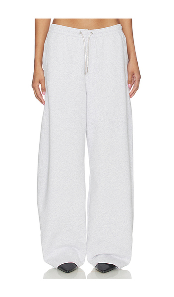  Alexander Wang Pantalon Mid Rise Sweat With Rhinestone Drawcord En Light Grey. Taille L. Also En M, S, Xs. 
