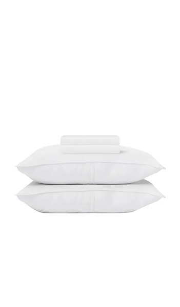  Barefoot Dreams Lot De Taies D'oreiller Standard Washed Bamboo Fitted Pillowcase Set En White. 