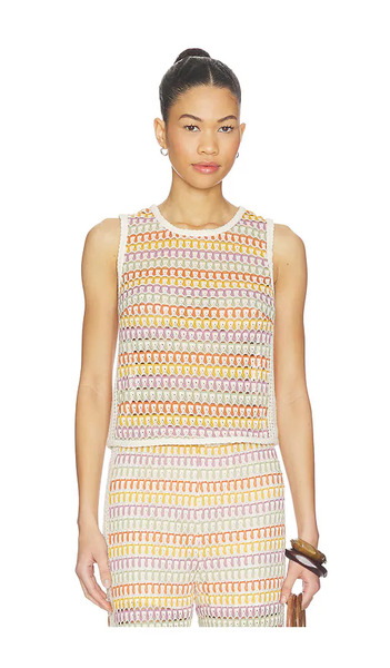  Central Park West Top En Crochet Boutonné Au Dos Celine En Yellow,beige. Taille L. Also En M, S, Xl, Xs. 