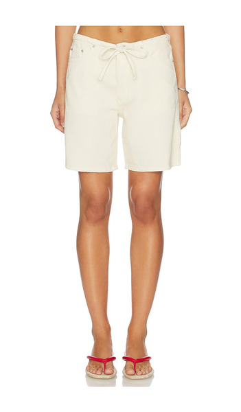  Dl1961 Dl Aura Sienna Low-slung Drawstring Short En Cream. Taille 23. Also En 24, 25, 26, 27, 28, 29, 32. 