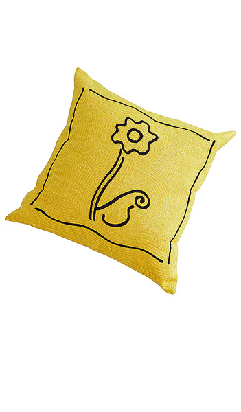  Dusen Dusen Daisy Embroidered Pillow Cover En Yellow. 