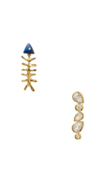  Eliou Boucles D'oreilles Pescado En Metallic Gold. 