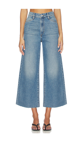  Favorite Daughter The Mischa Shortie High Rise Wide Ankle En Blue. Taille 23. Also En 24, 26, 27, 28, 29, 30. 