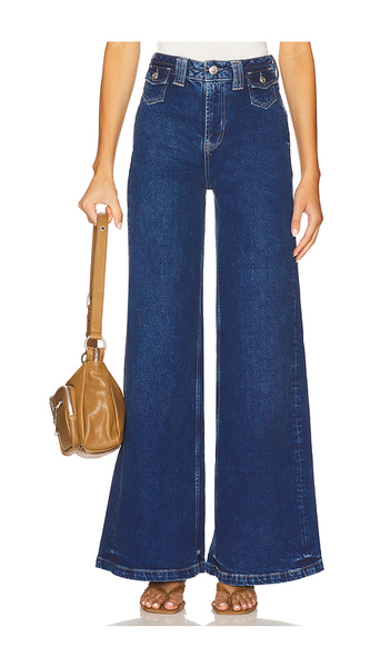  Free People Jambes Larges Taille Haute Kellee Palazzo En Blue. Taille 26. Also En 27, 28, 29, 30, 31. 