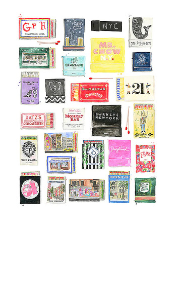  Furbish Studio Impression Aquarelle De Boîte D’allumettes Nyc Collection Large Matchbook Watercolor Print En Beauty: Na. 