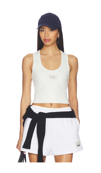  Gold Hinge Débardeur En Coton Côtelé Cotton Ribbed Tank Top En Grey. Taille L. Also En M, S, Xl, Xs. 