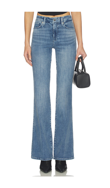  Good American Pantalon Flare Good Legs En Blue. Taille 0. Also En 10, 12, 14, 16, 18, 2, 20, 22, 24, 4, 6, 8. 