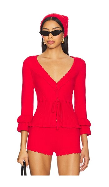  Guizio Mathilde Top En Red. Taille L. Also En M, S, Xl, Xs, Xxl, Xxs. 