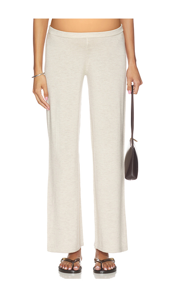  Hatch Pantalon Large En Maille The Celeste Knit Pant En Beige. Taille L. Also En M, S, Xs. 