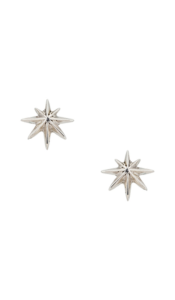  Maple Boucles D'oreilles Hempstar En Metallic Silver. 