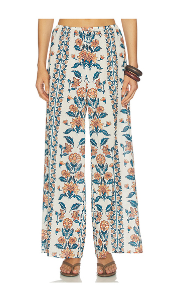  Montce Pantalon Jambes Larges Et Cordon De Serrage Drawstring Wide Leg Pant En Cream. Taille L. Also En M, S, Xl, Xs. 