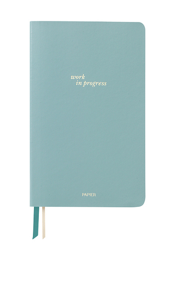  Papier Carnet à Couverture Souple En Similicuir Work In Progress Vegan Leather Softcover Notebook En Blue. 