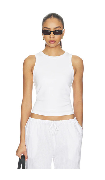  Perfectwhitetee Débardeur à Col Montant Et Côtes Structurées Daphne En White. Taille M. Also En S, Xl, Xs. 