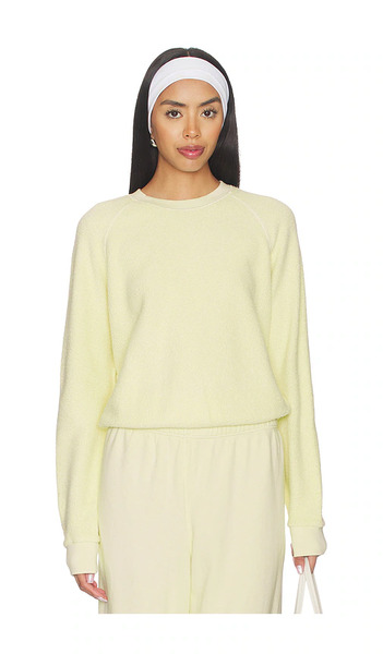  Perfectwhitetee Sweat-shirt Polaire à Manches Longues Et Col Rond En Lemon. Taille L. Also En M, S, Xs. 