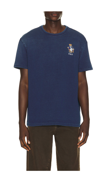  Polo Ralph Lauren Short Sleeve Jersey Knit Novelty Newport Bear T-shirt En Navy. Taille L. Also En M, S, Xl/1x, Xxl/2x. 