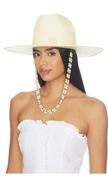  Ruslan Baginskiy Chapeau De Cowboy Double Chain Strap Cowboy Hat En Cream. Taille M. Also En Xl, Xs. 