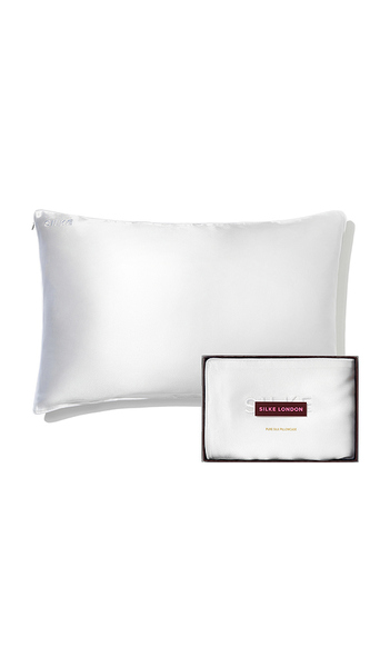  Silke London Taie D'oreiller En Pure Soie Pure Silk Pillowcase En White. 