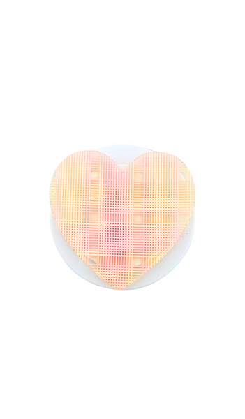  Solar Eclipse Charme De Cheveux CŒur à Carreaux Peint à La Main Hand-painted Plaid Heart Grip Charm En Pink. 