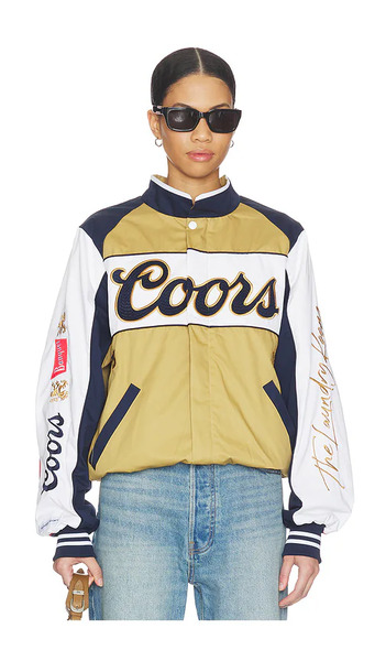  The Laundry Room Blouson Racing Coors Original 40oz Smu En Metallic Gold,white. Taille M. Also En Xl. 