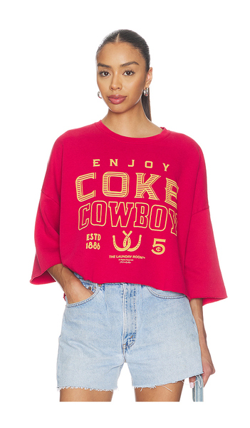  The Laundry Room Combishort Cropped Enjoy Coke Cowboy Horseshoe En Red. Taille L. Also En M, S, Xl, Xs. 