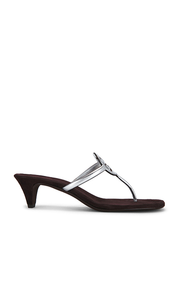  Tory Burch Sandales Milller Square Toe En Metallic Silver, Black, Grey. Taille 10. Also En 6, 6.5, 7, 7.5, 8, 8.5, 9, 9.5. 