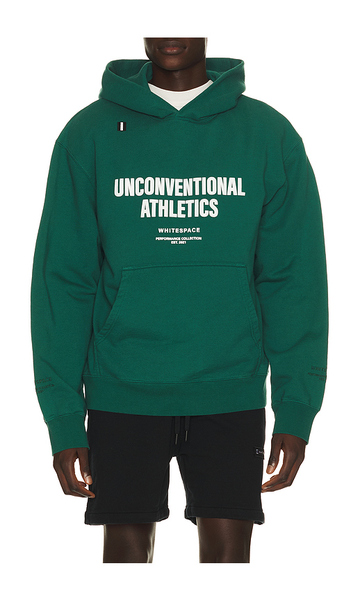  Whitespace Sweat à Capuche Unconventional Athletics En Dark Green. Taille L. Also En M, S, Xl/1x, Xxl/2x. 