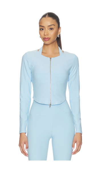  Year Of Ours Gilet Stretch Avec Glissière Stretch Zip Up Cardigan En Baby Blue. Taille L. Also En M, S, Xl, Xs. 