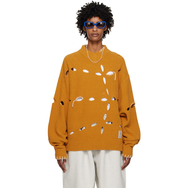  Ader Error Pull Jaune à Perforations 