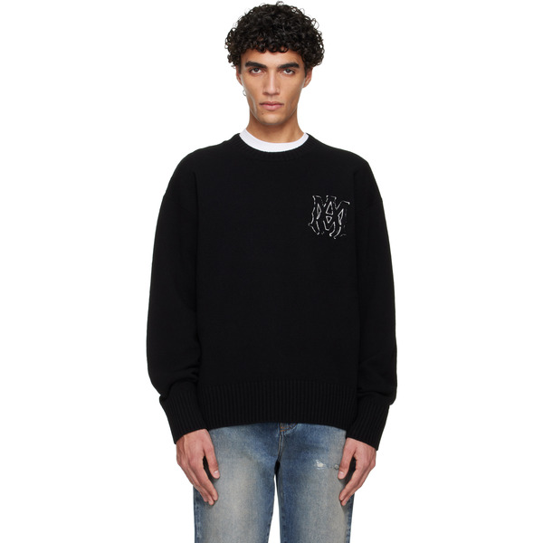  Amiri Pull Noir à Monogramme 