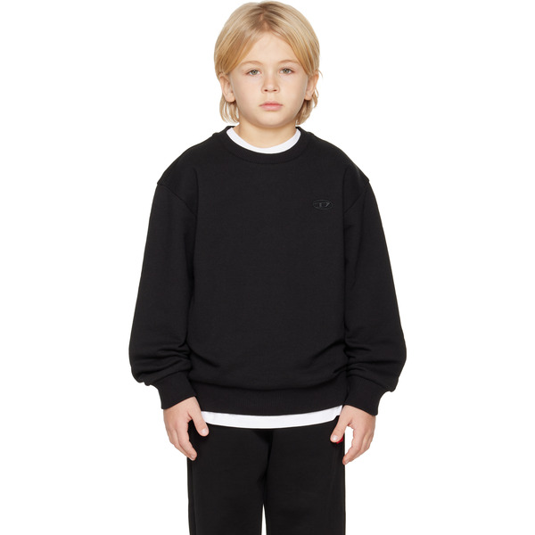  diesel Enfant | Pull Molletonné Noir à Logos 