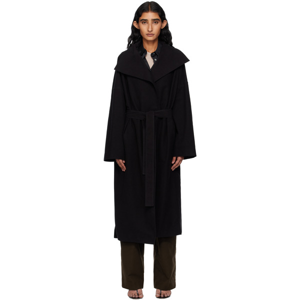  Gia Studios Manteau Long Grace Noir 