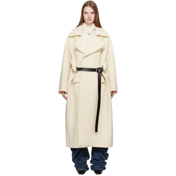 Jean Paul Gaultier Manteau Long Blanc Cassé 