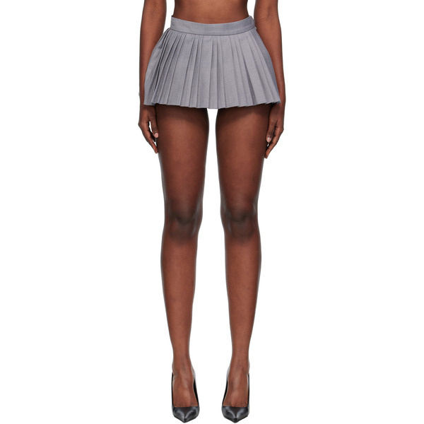 Pushbutton Mini Jupe-short Ample Grise 