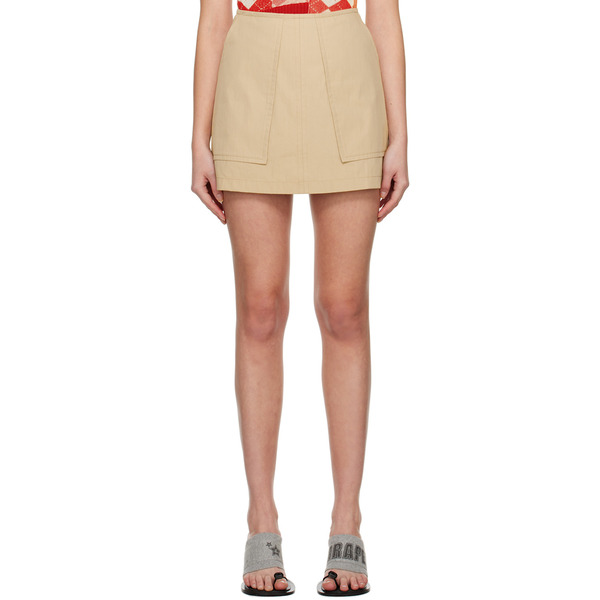  Pushbutton Minijupe Trapèze Beige 