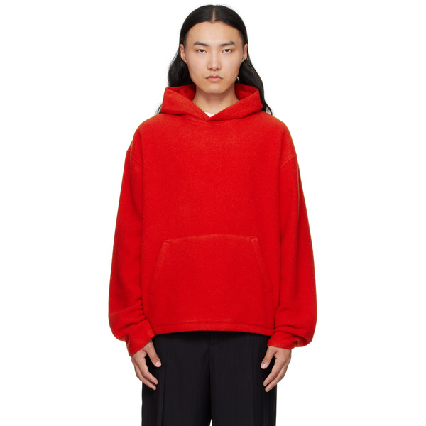  Rier Pull à Capuche Orange En Molleton 