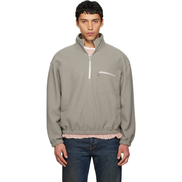  Rier Pull Gris En Molleton Polaire 