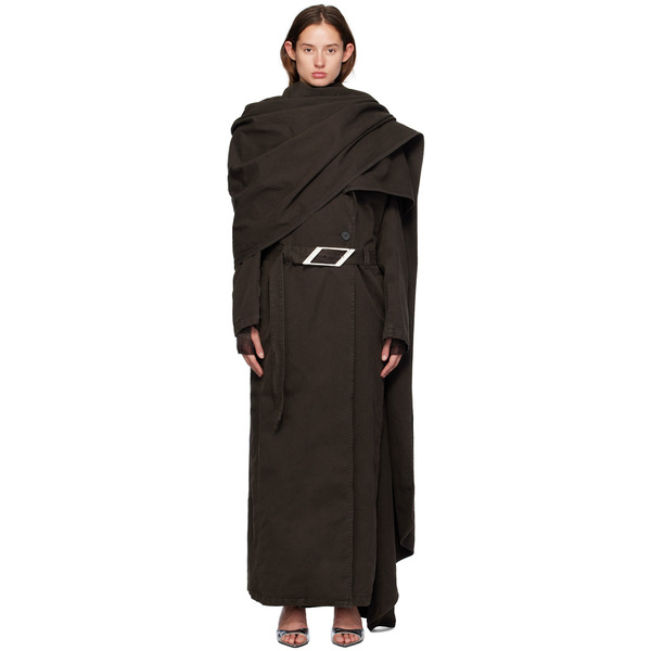  The Attico Trench Long Brun Exclusif à Ssense 