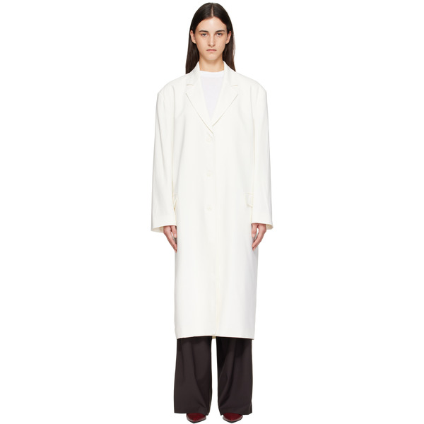  The Frankie Shop Manteau Long Tribeca Blanc Cassé 