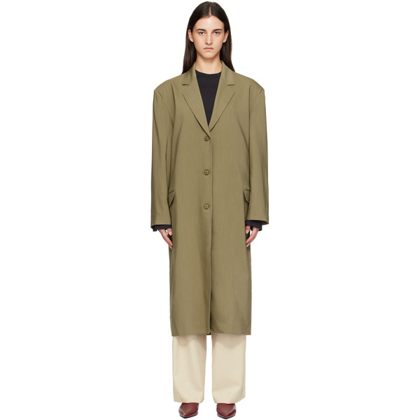  The Frankie Shop Manteau Long Tribeca Kaki 