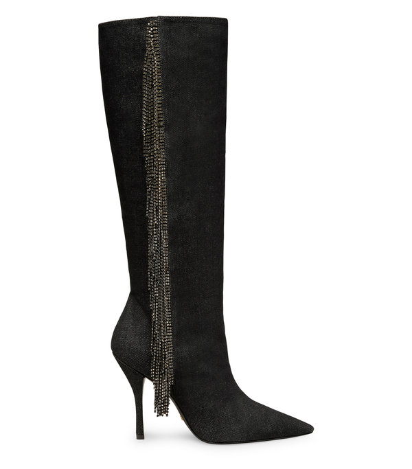  Stuart Weitzman Crystal Fringe Boot - Femme  Noir 37 