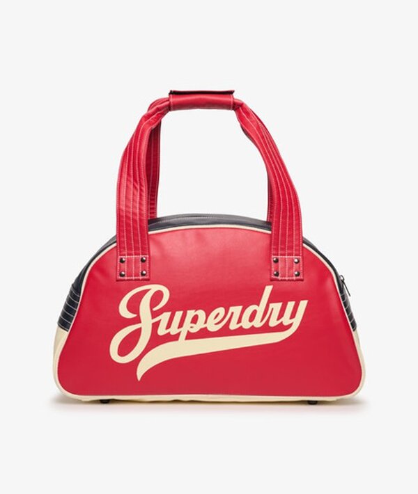  Superdry Femme Impression De Logo Retro Alumni Sac De Bowling, Rouge & Bleu Marine   Taille: 46x26x21cm 