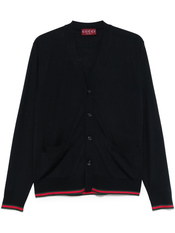 Gucci Gucci Web Detail Wool Cardigan 